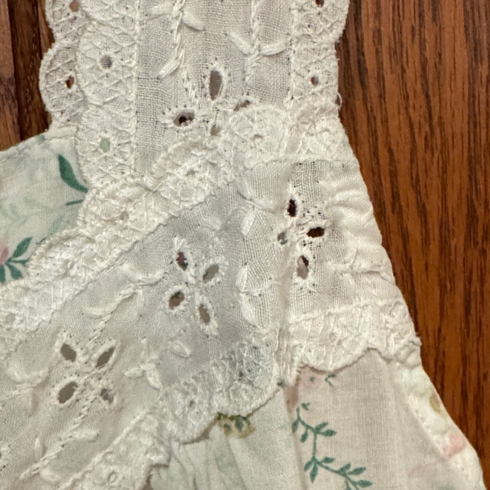 Erika Taylor Country Cottons Floral Nightgown in Cream with Pink & Green - Picture 4 of 7